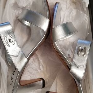 Sliver Chanel Heels